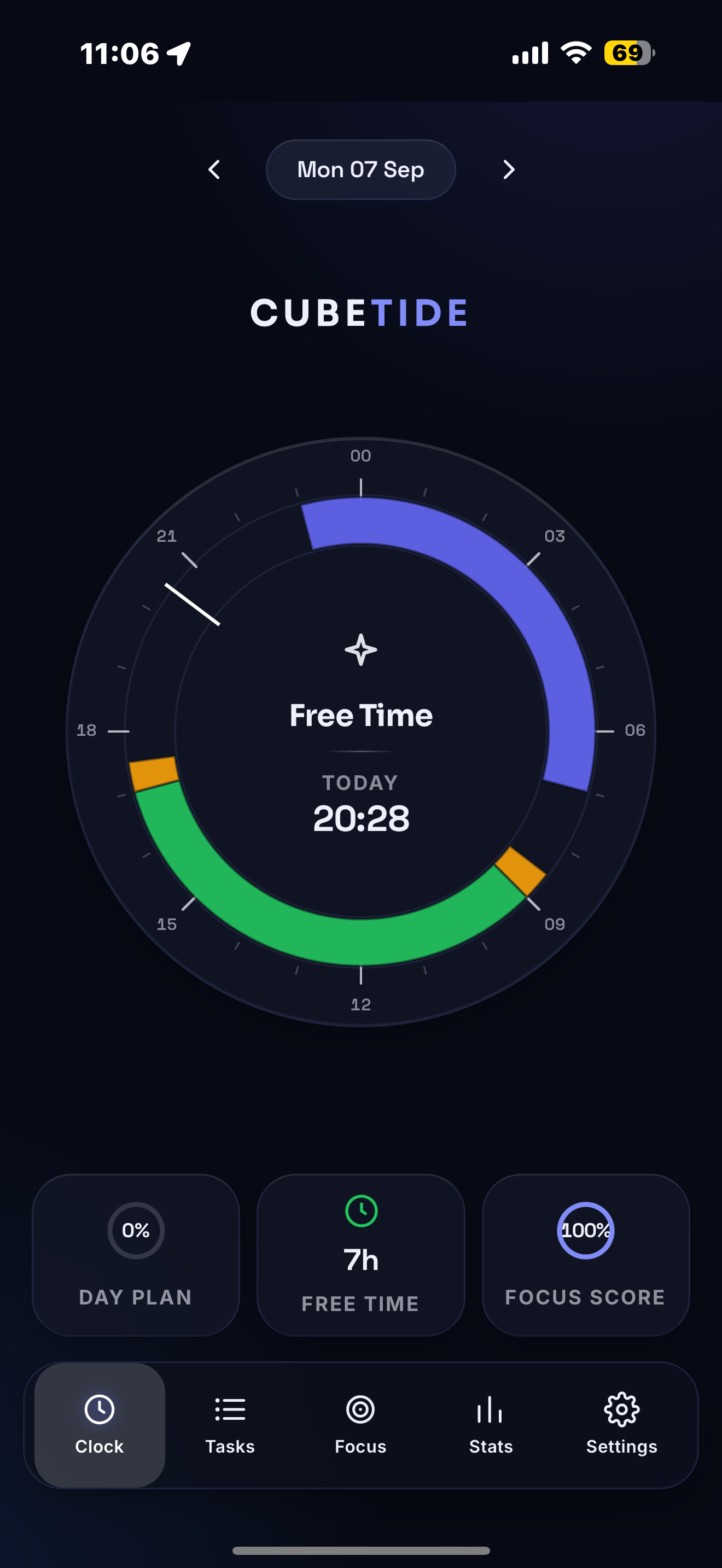 Cubetide running on an iPhone
